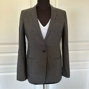 Club Monaco Wool Gray Blazer Size 0, fitted with thin lapel